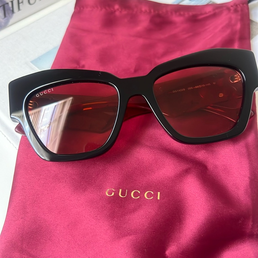 Gucci 2023 Red Burgundy Sunglasses